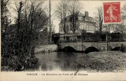 Ak Maule Yvelines, La Mauldre au Pont de la Belique