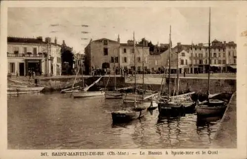 Ak Saint Martin de Ré Ile de Ré Charente-Maritime, La Bassin a haute-mer, le Quai