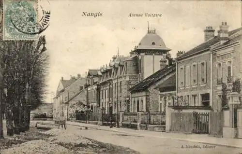 Ak Nangis Seine et Marne, Avenue Voltaire