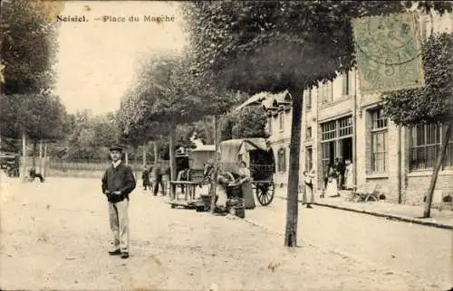 Ak Noisiel Seine-et-Marne, Place du Marche