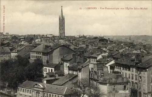 Ak Limoges Haute Vienne, Panorama, Kirche Saint-Michel