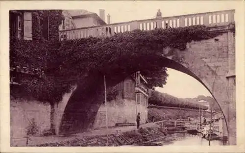 Ak Poissy Yvelines, Pont sur le Bras Migneaux