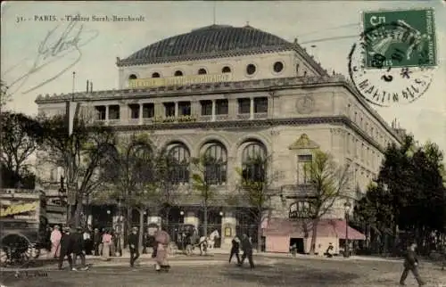 Ak Paris IV, Theater Sarah Bernhardt