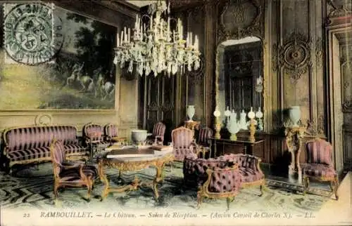 Ak Rambouillet Yvelines, Schloss, Salon de Reception