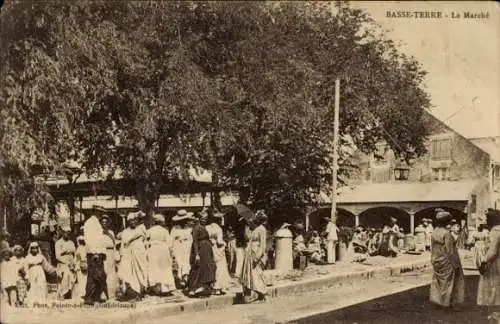 Ak Basse Terre Guadeloupe, Der Markt