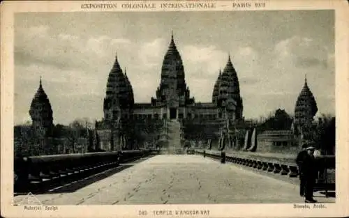 Ak Paris, Expo Weltausstellung 1931, Angkor Wat Tempel