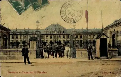 Ak Rouen Seine Maritime, Caserne Pelissier