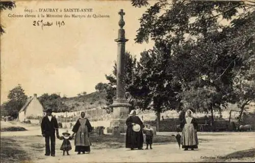 Ak Sainte Anne d'Auray Morbihan, Colonne elevee a la Memoire Martyrs de Quiberon