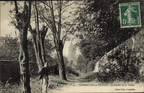 Ak Cormeilles en Parisis Val d'Oise, Le Sentier de la Vallee