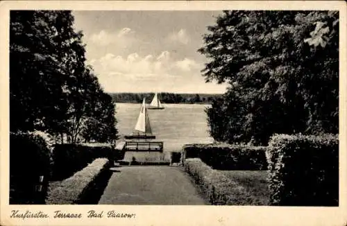 Ak Bad Saarow in der Mark, Kurfürstenterrasse, Segelboote