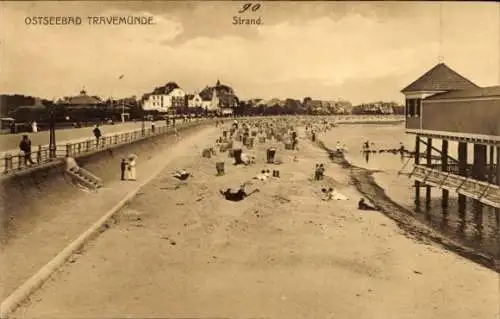 Ak Ostseebad Travemünde Lübeck, Strand