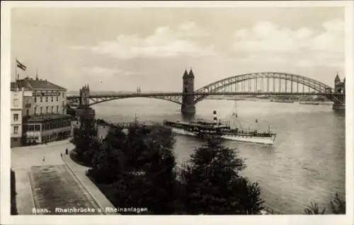 Ak Bonn am Rhein, Rheinbrücke, Rheinanlagen