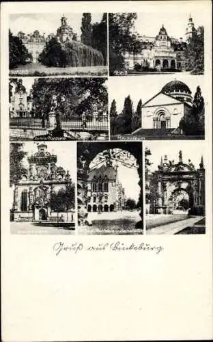 Ak Bückeburg im Kreis Schaumburg, Schloss, Mausoleum, Schlossbrücke, Rathaus, Palais