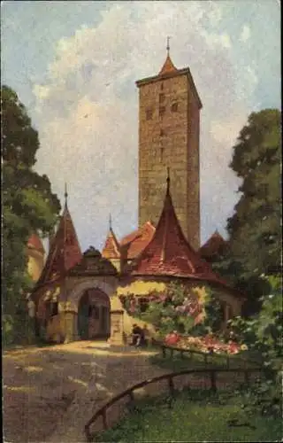 Künstler Ak Frank J., Rothenburg o. T., Burgtor