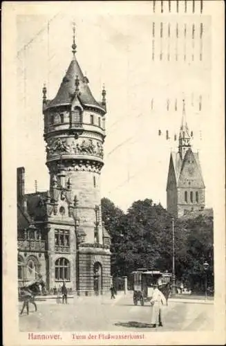 Ak Hannover in Niedersachsen, Turm der Flusswasserkunst