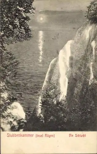 Ak Stubbenkammer Sassnitz auf Rügen, Schlucht