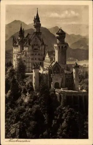 Ak Hohenschwangau Schwangau im Ostallgäu, Schloss Neuschwanstein