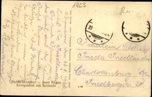 Ak Stubbenkammer Sassnitz auf Rügen, Königstuhl, Schlucht