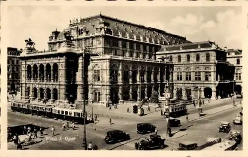 Ak Wien 1 Innere Stadt, Oper, Straßenbahnen