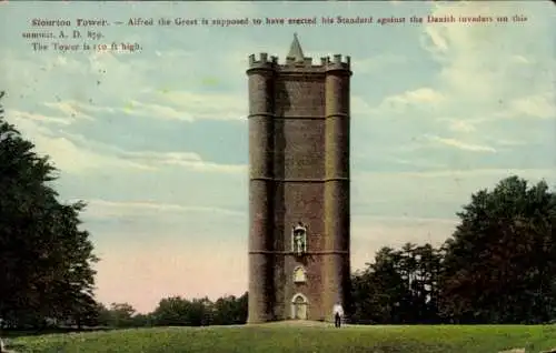 Ak Somerset England, König Alfreds Turm