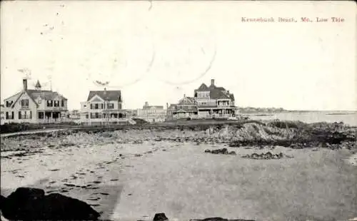 Ak Kennebunk Beach Maine USA, Strandblick, Häuser