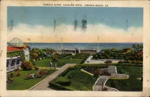 Ak Virginia Beach Virginia USA, Cavalier Hotel, Terrace Slope