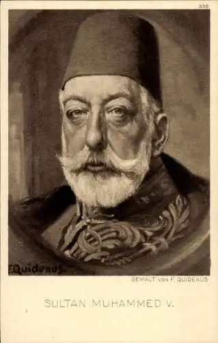 Künstler Ak Quidenus, Fritz, Sultan Mehmed V., Portrait