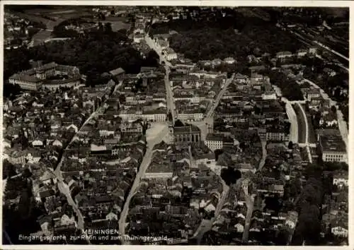Ak Meiningen in Thüringen, Fliegeraufnahme der Stadt