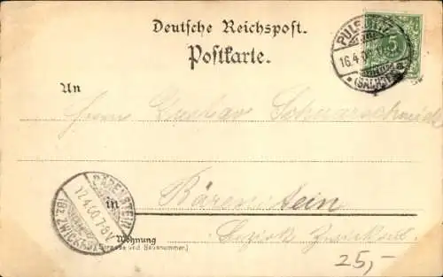 Litho Großröhrsdorf in Sachsen, Gesamtansicht, Etablissement Feldschlösschen