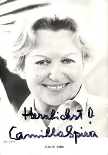 Ak Schauspielerin Camilla Spira, Portrait, Autogramm