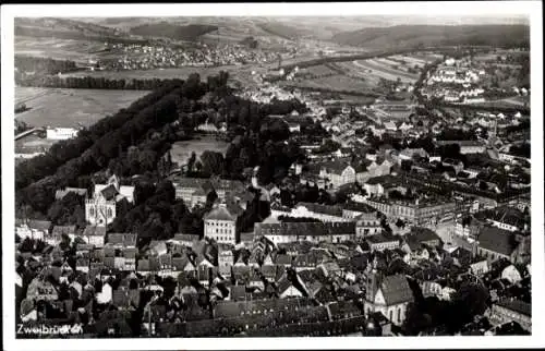 Ak Zweibrücken in der Pfalz, Luftaufnahme