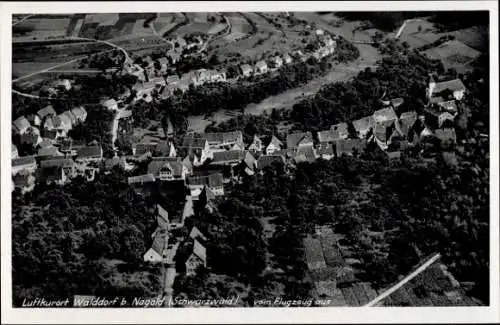 Ak Walddorf Altensteig im Schwarzwald Württemberg, Fliegeraufnahme