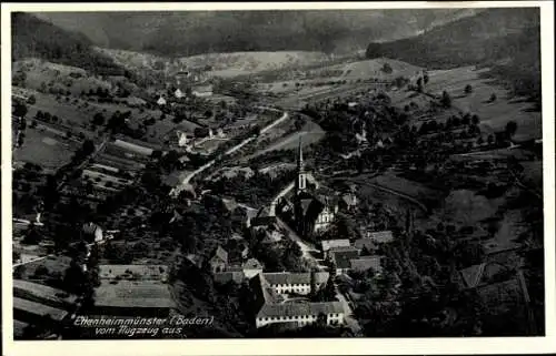 Ak Ettenheimmünster Ettenheim in Baden, Fliegeraufnahme