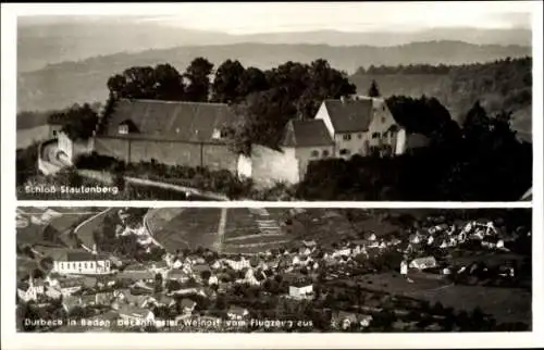 Ak Durbach in Baden, Fliegeraufnahme, Schloss Staufenberg