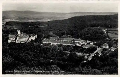 Ak Scheinfeld Mittelfranken, Schloss Schwarzenberg, Fliegeraufnahme