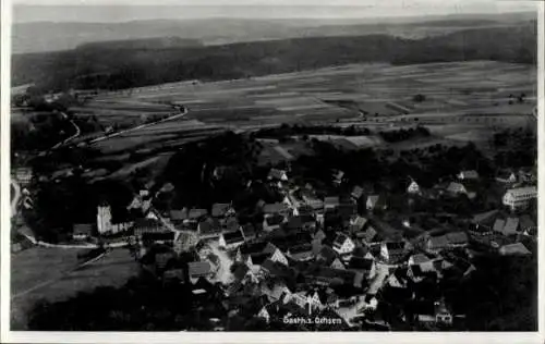 Ak Egenhausen im Nordschwarzwald, Gasthaus Zum Ochsen, Fliegeraufnahme