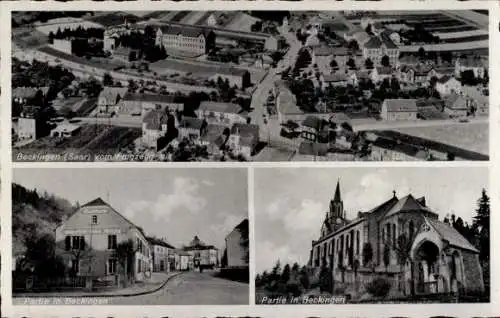 Ak Beckingen im Saarland, Fliegeraufnahme, Kirche