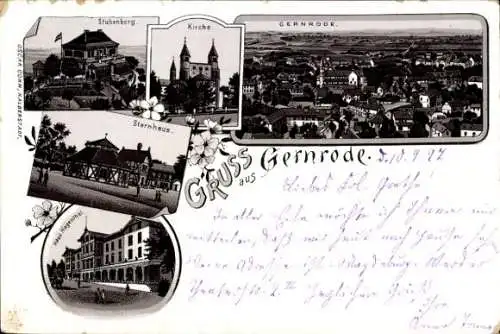 Litho Gernrode Quedlinburg im Harz, Sternhaus, Stubenberg, Haus Hagenthal