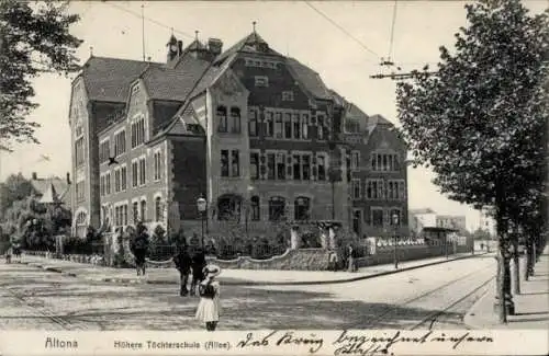 Ak Hamburg Altona, Höhere Töchterschule, Allee