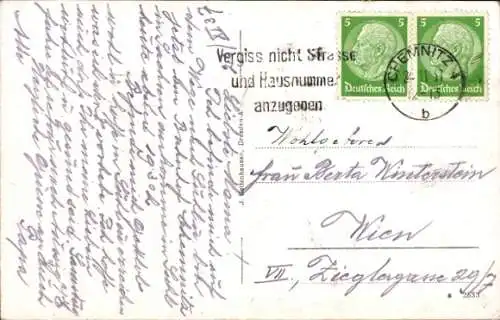 Ak Chemnitz, Poststraße mit Straßenbahn Linie 5, Geschäft Hugo Görnitz, Radio Henkel, Passanten