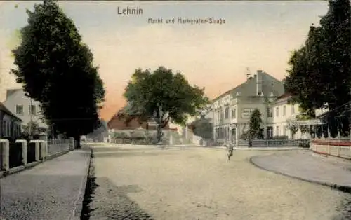 Ak Kloster Lehnin in Brandenburg, Markt und Markgrafen Straße