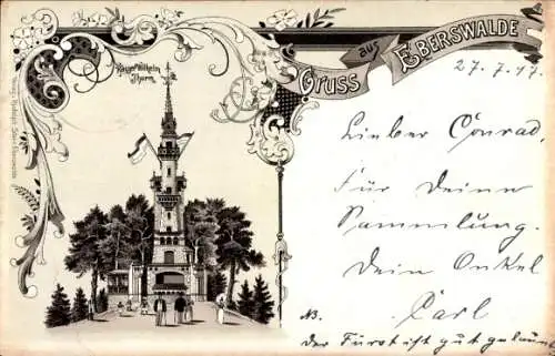 Litho Eberswalde in der Mark, Kaiser Wilhelm Turm