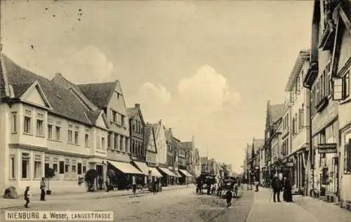 Ak Nienburg an der Weser, Langestraße, Geschäfte