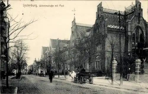 Ak Tschernjachowsk Insterburg Ostpreußen, Wilhelmstraße mit Post