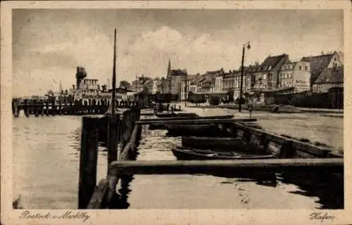 Ak Hansestadt Rostock, Hafen