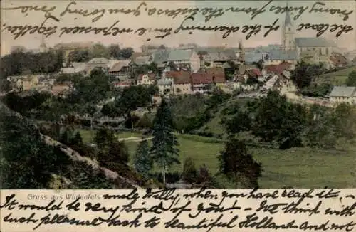 Ak Wildenfels im Erzgebirge, Gesamtansicht