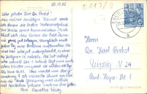 Ak Eberswalde, Platz der Freundschaft, Kirche, Geschäft E. Zybell, Hüte, Pelze