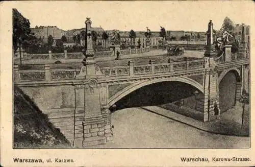 Ak Warszawa Warschau Polen, Ul. Karowa, Karowastraße