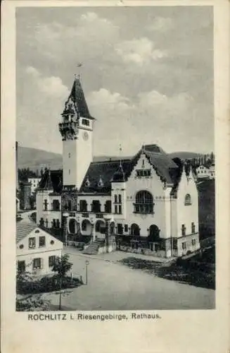 Ak Rokytnice nad Jizerou Rochlitz Iser Riesengebirge Region Reichenberg, Rathaus