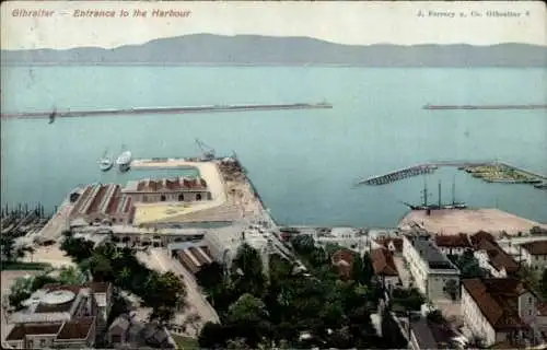 Ak Gibraltar, Gesamtansicht, Hafen